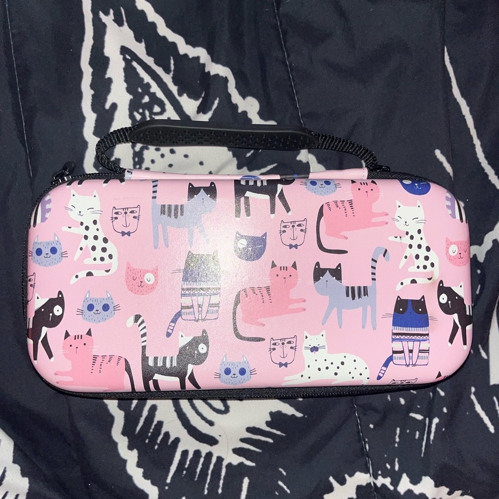 Pink Cat Nintendo Switch Carrying Case